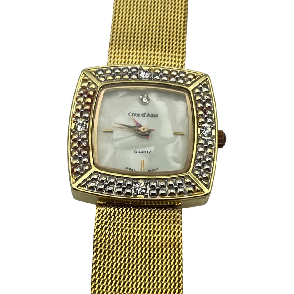 Women's Watch Cote d' Azur 28mm - New Battery - Mesh Band Pearl Marble Like Face